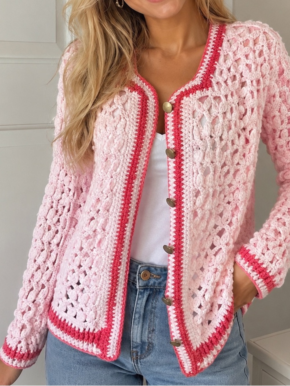 Handmade crocheted sweater size Small